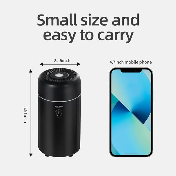 Car Aromatherapy Diffusers for Essential Oils,Mini USB Air Scent Small Humidifier with 7-LED Color Changing for Car Room Home