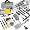 Car Cleaning Kit, 17PCS Car Interior Detailing Kit with Gray High Power Handheld Vacuum, Detailing Brush Set, Windshield
