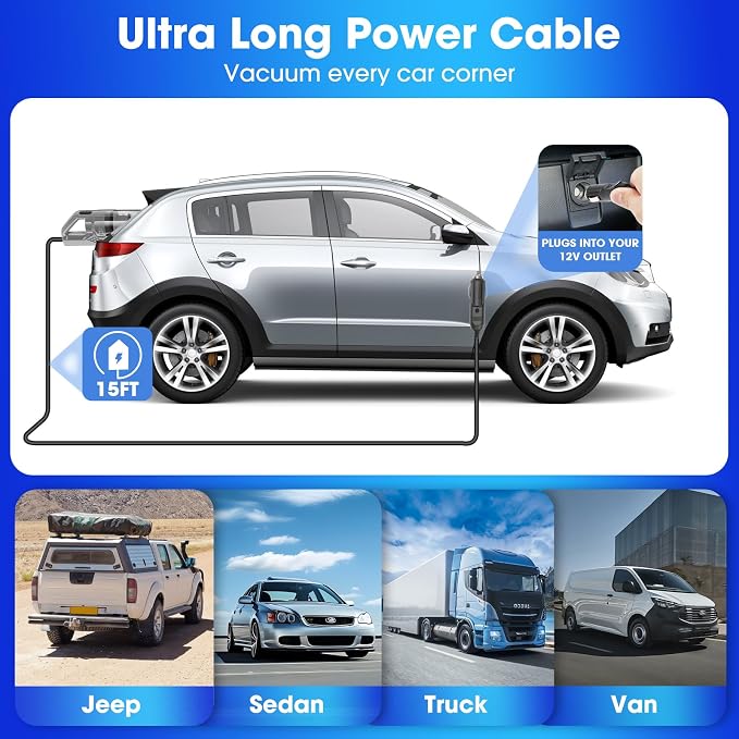 Car Cleaning Kit, 17PCS Car Interior Detailing Kit with Gray High Power Handheld Vacuum, Detailing Brush Set, Windshield