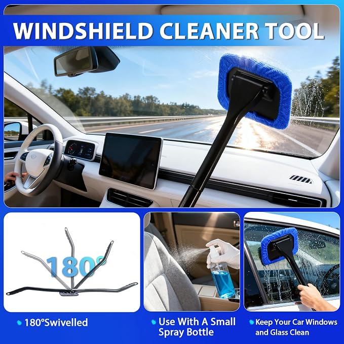 Car Cleaning Kit Car Detailing Kit,Car Cleaning Kit Interior Cleaner with High Power Blue Handheld Vacuum Cleaner,Brush