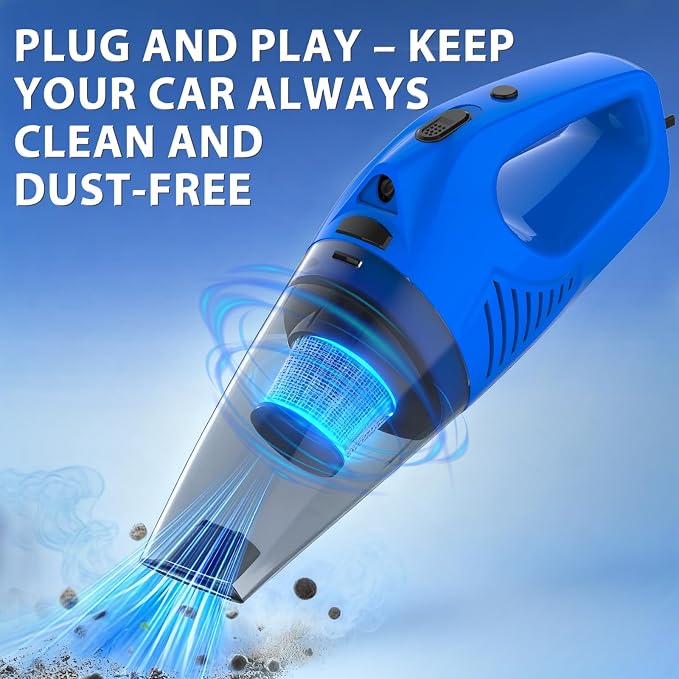 Car Cleaning Kit Car Detailing Kit,Car Cleaning Kit Interior Cleaner with High Power Blue Handheld Vacuum Cleaner,Brush