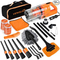 Car Cleaning Kit, Orange 17pcs Car Interior Detailing Kit with High Power Handheld Vacuum, Detailing Brush Set, product image