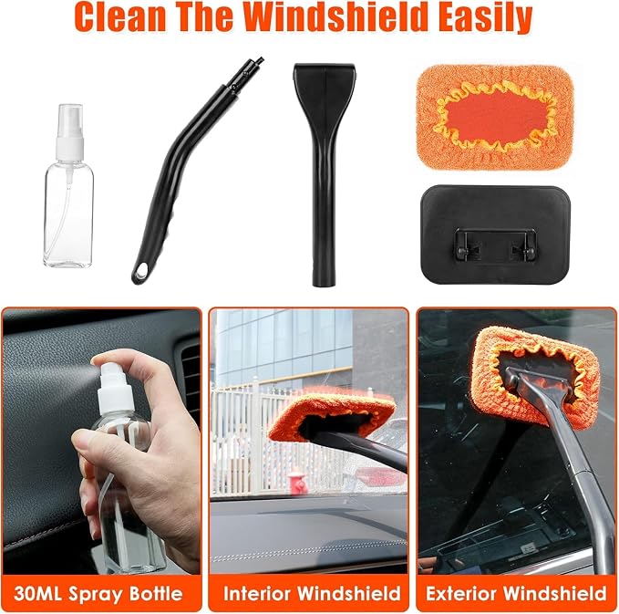 Car Cleaning Kit, Orange 17pcs Car Interior Detailing Kit with High Power Handheld Vacuum, Detailing Brush Set, alternate