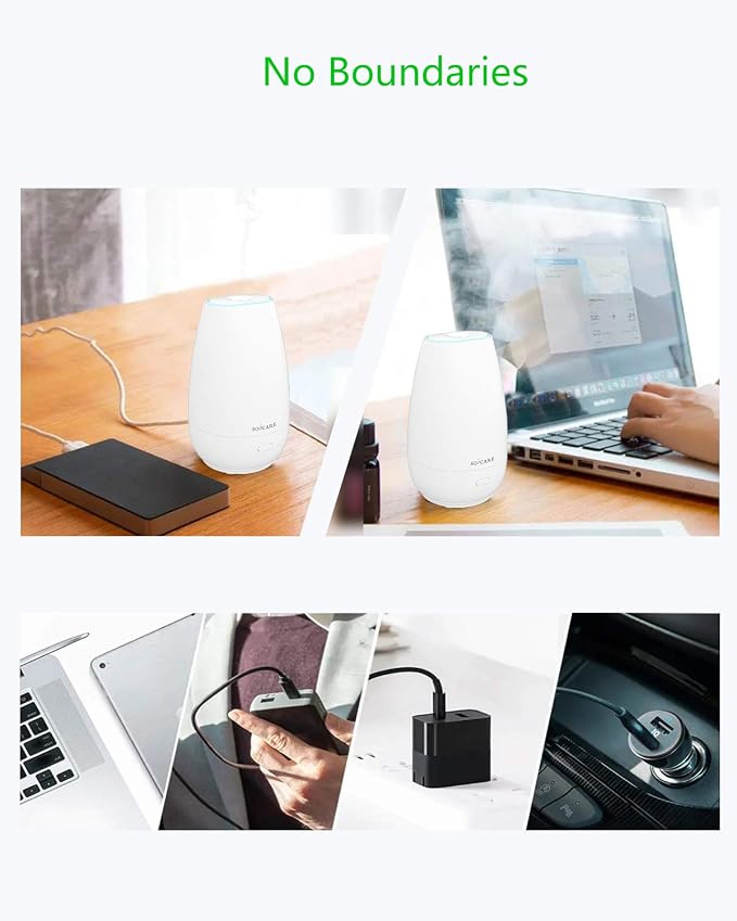 Car Diffuser (2nd Generation), Small Portable Car Essential Oil Diffuser with Built-in USB Cable, alternate product view 4