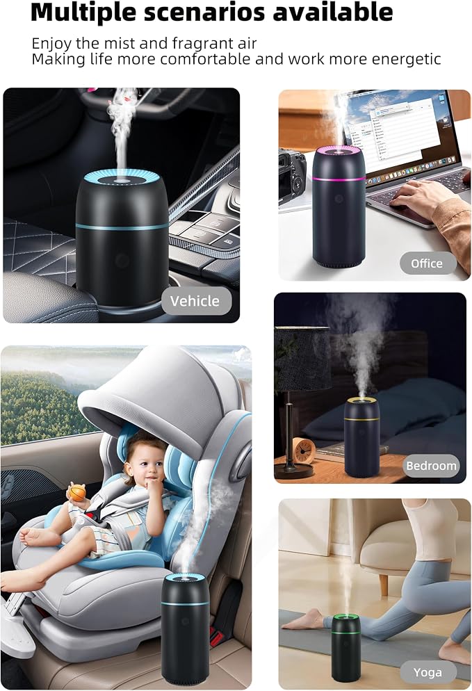 Car Diffuser for Essential Oils Portable Mini Ultrasonic Mist Humidifier 100ml USB Aromatherapy Diffuser Freshener with