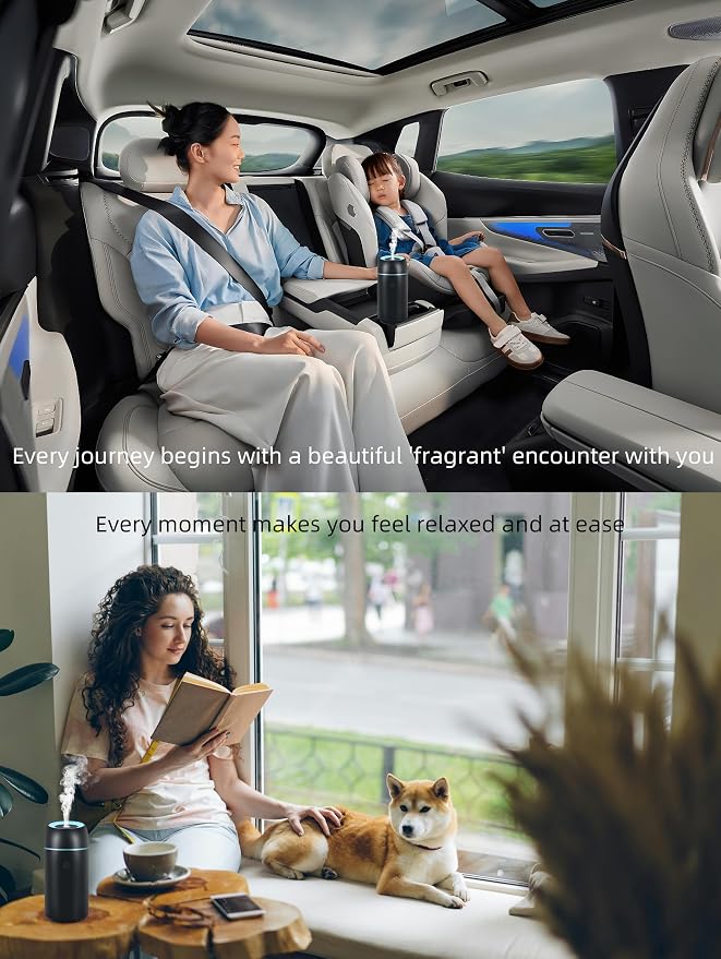 Car Diffuser for Essential Oils Portable Mini Ultrasonic Mist Humidifier 100ml USB Aromatherapy Diffuser Freshener with