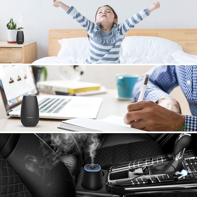 Car Diffuser for Essential Oils, Small Portable Car Essential Oil Diffuser with Built-in USB Cable, alternate product view 3
