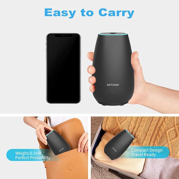 Car Diffuser for Essential Oils, Small Portable Car Essential Oil Diffuser with Built-in USB Cable, alternate product view 4