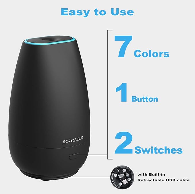 Car Diffuser for Essential Oils, Small Portable Car Essential Oil Diffuser with Built-in USB Cable, alternate product view 5