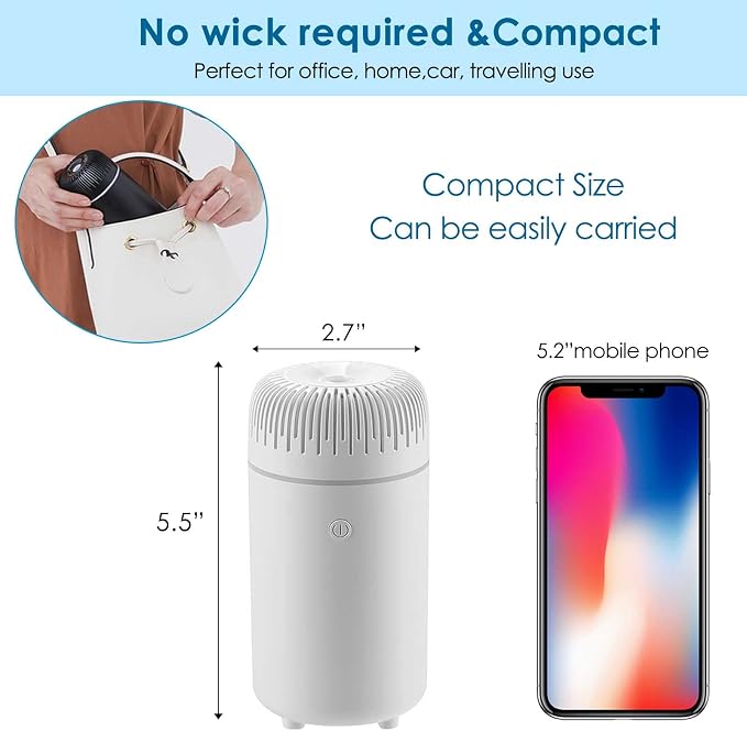 Car Diffuser Humidifier USB Aromatherapy Essential Oil Air Freshener USB Cool Mist Mini Portable Diffuser for Car Home Office