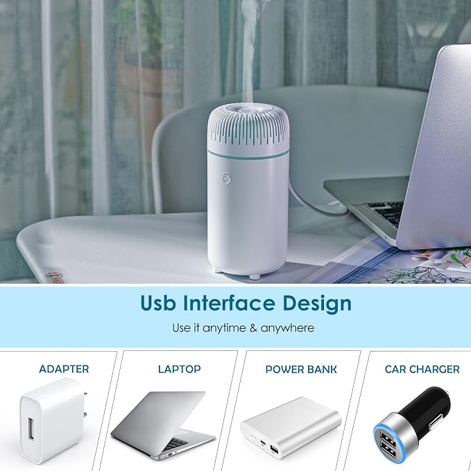 Car Diffuser Humidifier USB Aromatherapy Essential Oil Air Freshener USB Cool Mist Mini Portable Diffuser for Car Home Office