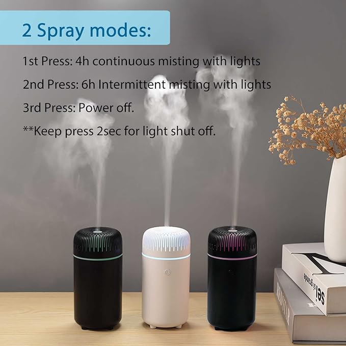 Car Diffuser Humidifier USB Aromatherapy Essential Oil Air Freshener USB Cool Mist Mini Portable Diffuser for Car Home Office
