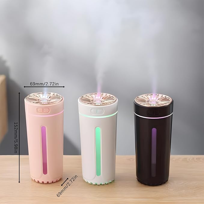 Car Diffuser Humidifier with Essential Oil Diffuser - Portable Silent USB Mini Air Humidifier with LED Light, alternate
