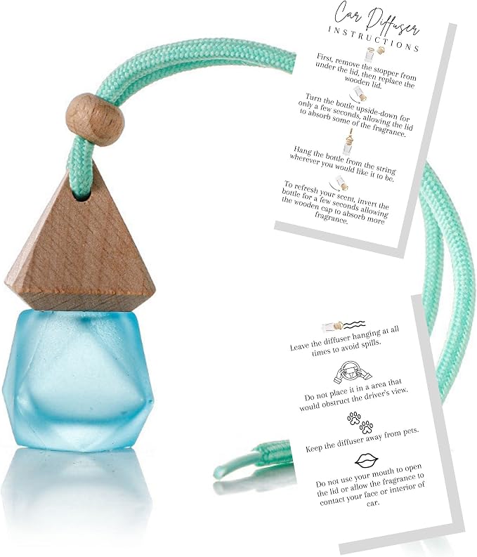 Car Diffuser Instruction Cards | Physical Printed 2" x 3.5" inches Business Card Size | Car Diffuser Supplies | White with