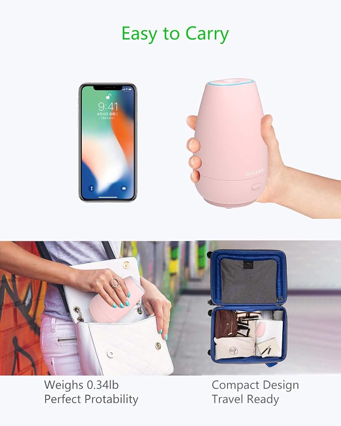 Car Diffuser,Small Portable Car Essential Oil Diffuser with Built-in USB Cable,Mini Aromatherapy Diffuser for