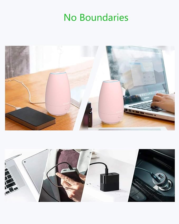 Car Diffuser,Small Portable Car Essential Oil Diffuser with Built-in USB Cable,Mini Aromatherapy Diffuser for