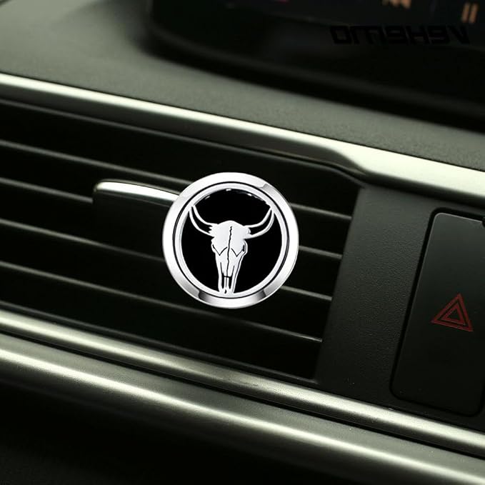 Car Essential Oil Diffuser Vent Clip Car Aromatherapy Christmas Car Accessories with 10 Refill Pads(Bull Skull), alternate