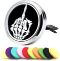 Car Essential Oil Diffuser Vent Clips Christma Locket with Vent Clip 10 Felt Pads Car Accessories(Skull Finger), product