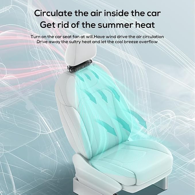 Car Fan for Driver and Passenger's Seat - Mini Portable USB Backseat Cooling Fan Kids Baby Quiet headrest Neck Fan