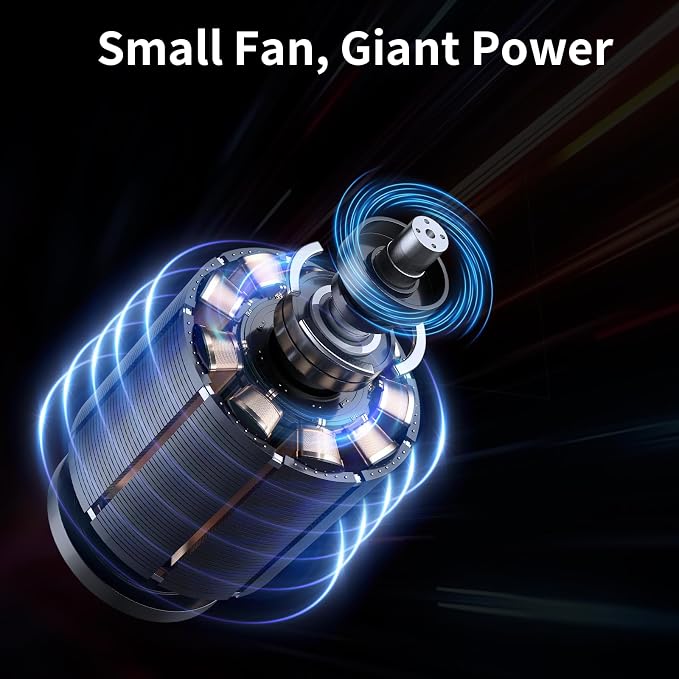 Car Fan with 4000mAh Battery, Portable Car Air Conditioner for Front or Back Seat Cooling, Easy Install Car Seat Fan for