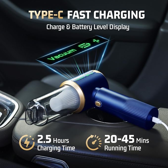 Car Handheld Vacuum Cordless: Car Vacuum Cleaner with 16000Pa Ultra-Strong Suction, Brushless Motor & HEPA Filter, alternate