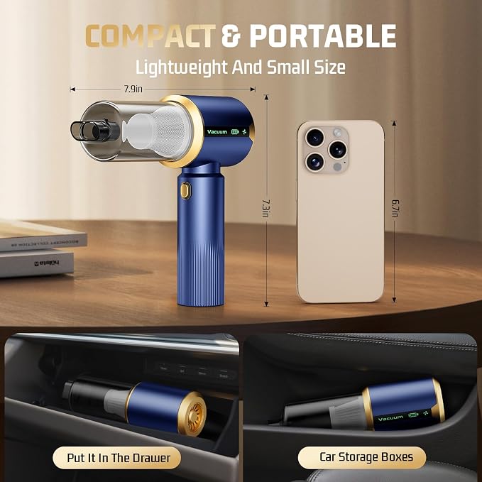 Car Handheld Vacuum Cordless: Car Vacuum Cleaner with 16000Pa Ultra-Strong Suction, Brushless Motor & HEPA Filter, alternate