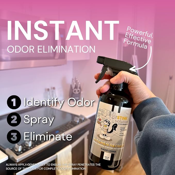 Car, Kitchen, & Bathroom Odor Eliminator Spray | Trash Can & Toilet Deodorizer, Kitchen Spray, Garbage Odor Remover | 3 4 oz