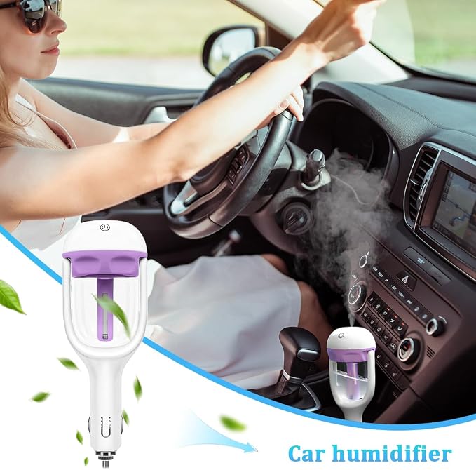 Car Mini Humidifier, Auto Shut-Off 180-Degree Rotation Small Vehicle Purifier Diffuser for Travel, alternate product view 3