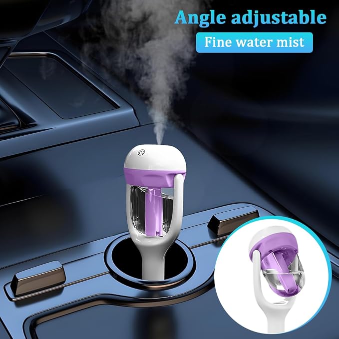 Car Mini Humidifier, Auto Shut-Off 180-Degree Rotation Small Vehicle Purifier Diffuser for Travel, alternate product view 4