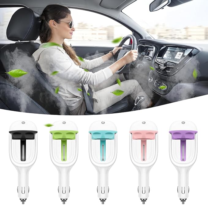 Car Mini Humidifier, Auto Shut-Off 180-Degree Rotation Small Vehicle Purifier Diffuser for Travel, alternate product view 6