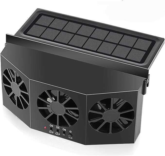 Car Solar Powered Window Exhaust Fan,Car Air Purifier,Car Solar Power Air Vent Radiator Fans for Backseat or