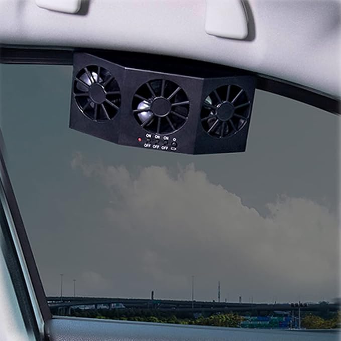 Car Solar Powered Window Exhaust Fan,Car Air Purifier,Car Solar Power Air Vent Radiator Fans for Backseat or