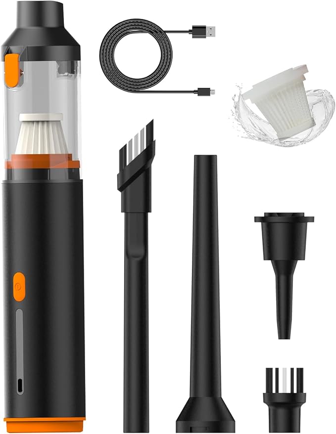 Car Vacuum 19000Pa Powerful Suction, Cordless Handheld Vacuum Cleaner & Air Duster, Portable Hand Held Mini Vacuum