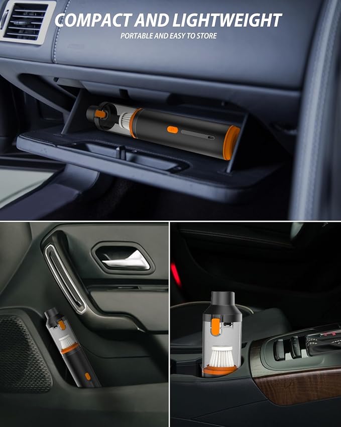 Car Vacuum 19000Pa Powerful Suction, Cordless Handheld Vacuum Cleaner & Air Duster, Portable Hand Held Mini Vacuum
