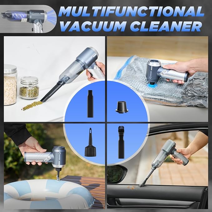 Car Vacuum Cleaner 17000PA Foldable Mini Handheld Vacuums Portable Cordless with Brushless Motor for Gifts