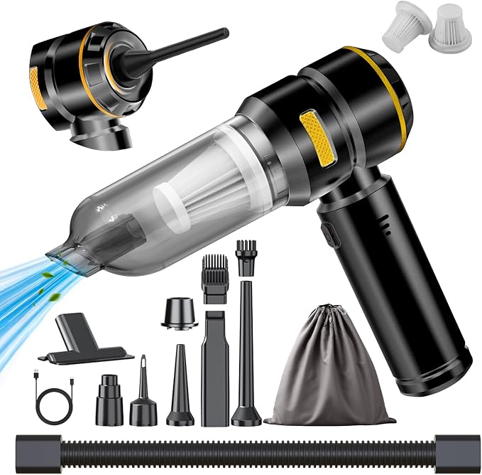 Car Vacuum Cleaner High Power - 22000PA Portable Cars Vacuum 4 in 1 Compressed Air Duster & Air Blower & Pump Hand Held