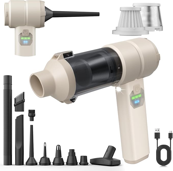 Car Vacuum, Handheld Car Vacuum Cleaner Cordless with Brushless Motor, 20000PA Suction High Power Rechargeable Vacuum Cleaner