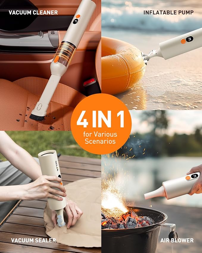 Car Vacuum Handheld Vacuum Portable Cordless-14000PA High Power, Blow & Suction 2 in 1, Up to 30 Mins Runtime, Small Vacuum
