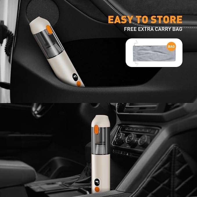 Car Vacuum Handheld Vacuum Portable Cordless-14000PA High Power, Blow & Suction 2 in 1, Up to 30 Mins Runtime, Small Vacuum