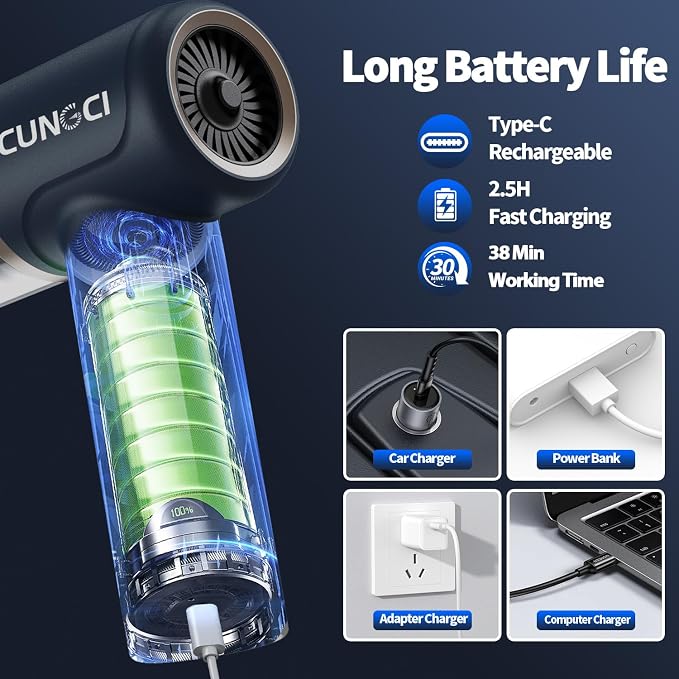 Car Vacuum Handheld Vacuum Portable Cordless, 18000Pa 5 in 1, 100W Brushless Motor, High Power Vacuum Cleaner with Window