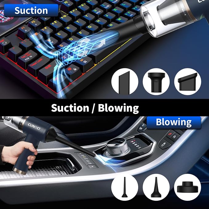 Car Vacuum Handheld Vacuum Portable Cordless, 18000Pa 5 in 1, 100W Brushless Motor, High Power Vacuum Cleaner with Window