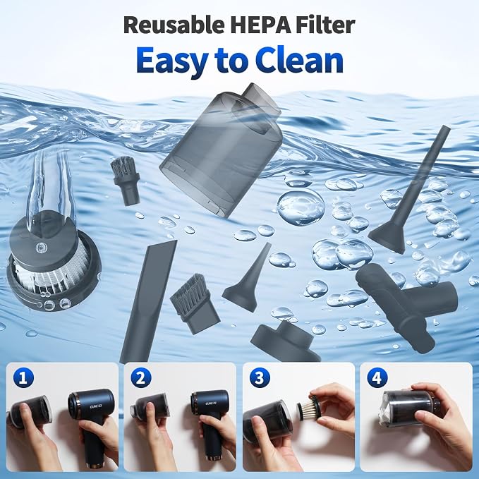 Car Vacuum Handheld Vacuum Portable Cordless, 18000Pa 5 in 1, 100W Brushless Motor, High Power Vacuum Cleaner with Window