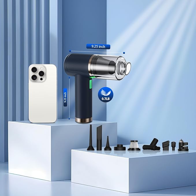 Car Vacuum Handheld Vacuum Portable Cordless, 18000Pa 5 in 1, 100W Brushless Motor, High Power Vacuum Cleaner with Window