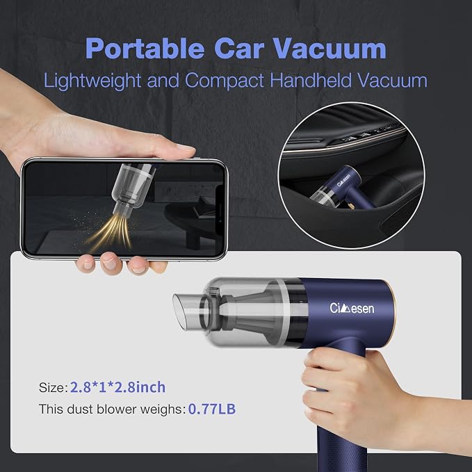 Car Vacuum Portable 4 in 1 Vacuum Cleaner 12000Pa Mini Handheld Vacuum Cordless Rechargeable 120W High Power Vacuum Cleaner &
