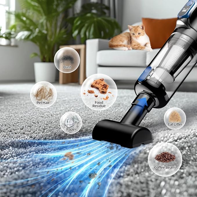 Car Vacuum Portable Cordless, 18000Pa 2 in 1 Vacuum Cleaner&Air Duster, 130W Brushless Motor Handheld Vacuum Cordless with