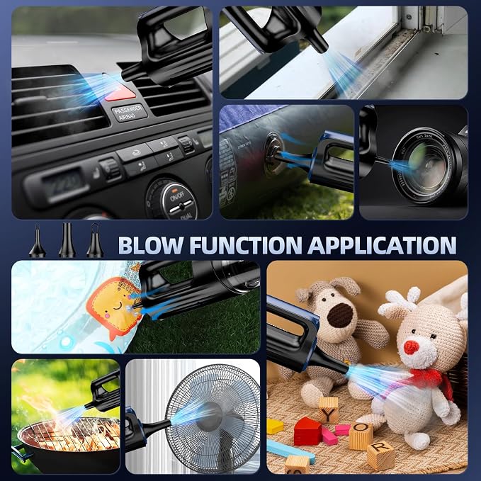 Car Vacuum Portable Cordless, 18000Pa 2 in 1 Vacuum Cleaner&Air Duster, 130W Brushless Motor Handheld Vacuum Cordless with