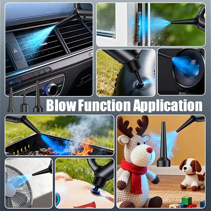 Car Vacuum Portable Cordless-19000 Pa 4 in 1 Handheld Vacuum Cordless Brushless Motor with LED Light and Multi-Nozzles