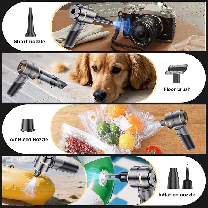 Car Vacuum Portable Cordless 22000PA High Power Handheld Mini Vacuum Cleaner Rechargeable Foldable with Brushless Motor Air