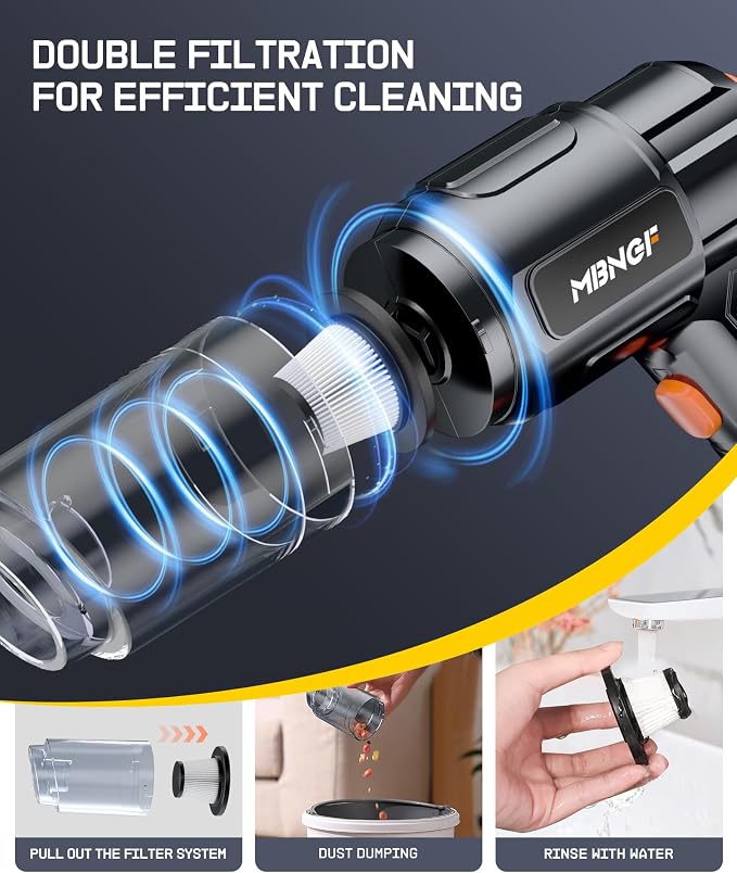 Car Vacuum Portable Cordless, 35000PA High Power Suction & Blower, Wireless Handheld Vacuum Cleaner for Car, Home, Office