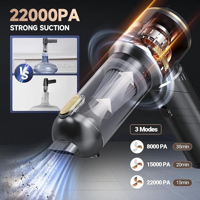 Car Vacuum Portable Cordless, Foldable Handheld Vacuum with Brushless Motor, alternate product view 2